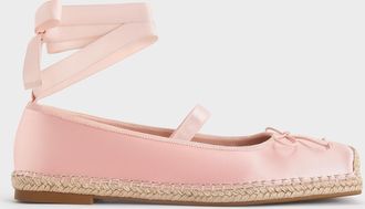 Charles & Keith Bernadine Recycled Polyester Tie-Around Espadrille Flats