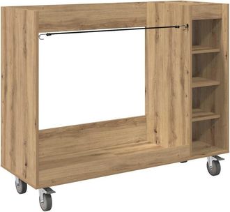 vidaXL Armario De Golf Con Rueda Liso Roble Artesanal 120 X 45 X 98 Cm Vidaxl