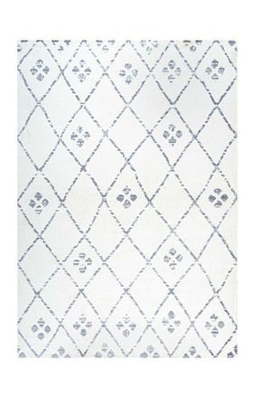 Jonathan Y Designs Izil Moroccan Geometric Diamond Area Rug in Ivory/light Gray at Nordstrom, Size 2Ft 0In X 8Ft 0In