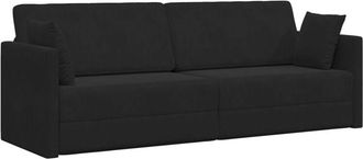vidaXL Floor Sofa Bed Black 213 x 76 x 77 cm Velvet Vidaxl