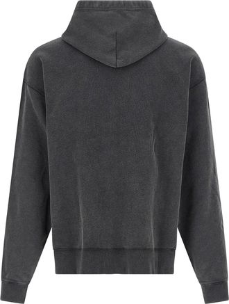 Balenciaga Washed Crayon Loop Print Hoodie - charcoal