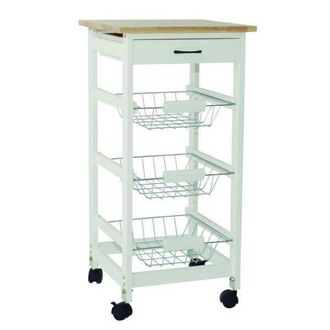Generico Carro Auxiliar Cocina Blanco Dcasa