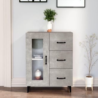 vidaXL Aparador De Madera De Ingenier&iacute;a Gris Hormig&oacute;n 69,5x34x90 Cm Vidaxl