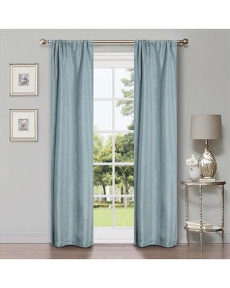 Superior 26X84 Linen-Inspired Classic Modern Blackout 2Pc Curtain Panel Set