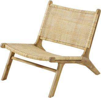 Maisons du monde Sillon de rat&aacute;n trenzado y teca reciclada