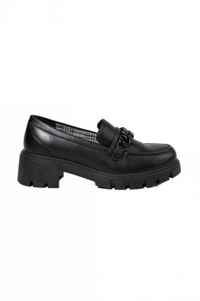 Jellypop Womens Una Chunky Chain Loafers In Black