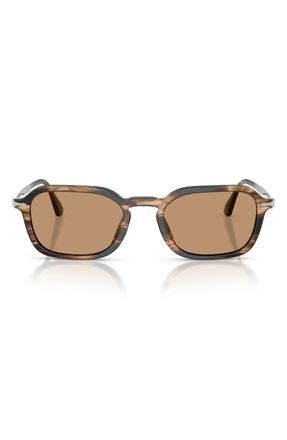 Persol 54mm Phantos Sunglasses in Striped Black /Greyish Brown at Nordstrom