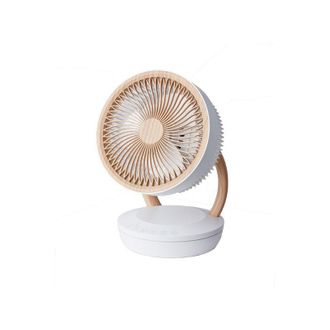 Fabrilamp Fabrilamp - Ventilador Sobremesa Ruise&ntilde;or Blanco/madera 45w 3vel 3asp Remoto,temporizador,tactil 35,7x25,5x19,3cm