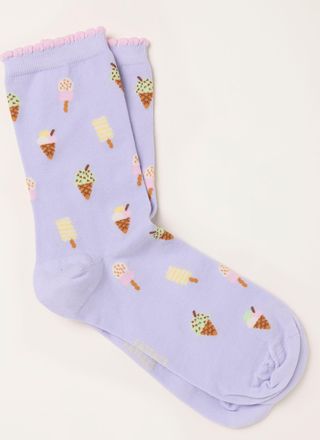 Fat Face FatFace Lilac Purple Ice Cream Socks