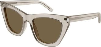 Saint Laurent Zonnebril - unisex - Zonnebrillen - Beige - 55 MM - Nylon - Accessoires