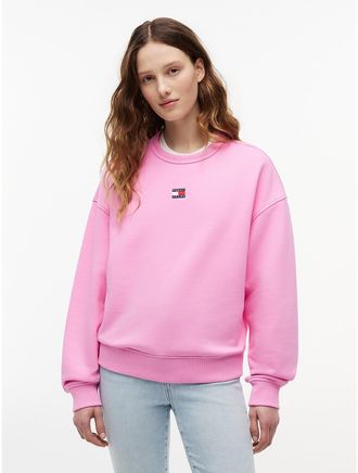 Tommy Hilfiger Womens Tommy Jeans Boxy Fit Sweatshirt - Pink - XL