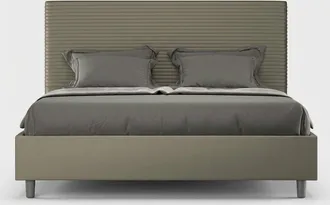 Itamoby Cama Matrimonio 160x200 Contenedor Polipiel Moderna Focus M1 - Marr&oacute;n