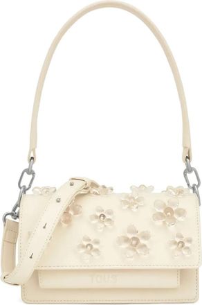 Tous Borsa a spalla Audrey media con decorazione - Bianco