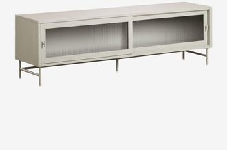 Sklum Mobile porta TV Paoline 180x40 cm in acciaio e vetro SKLUM