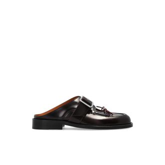 Marni Leren Mules - Dames - Slip ons - Rood - 41 EU - Leer - Schoenen
