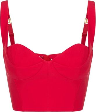 Elisabetta Franchi Top in tessuto tecnico - - Tops - Donna - Rosso - S