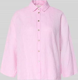 Christian Berg Leinenbluse mit &uuml;berschnittenen Schultern in Rosa Melange, Gr&ouml;&szlig;e 34