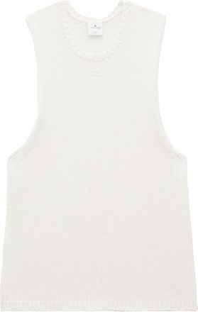 Courrèges knitted tank top - men - Organic Linen/Cotton - S - White