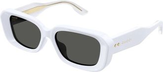 Gucci Vierkante Zonnebrillen - Dames - Zonnebrillen - Wit - 54 MM - Nylon - Accessoires