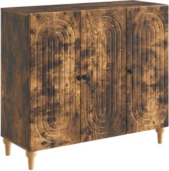 vidaXL Aparador Roble Ahumado 89 X 34,5 X 80 Cm Madera De Ingenier&iacute;a Vidaxl