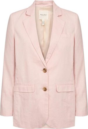 Part Two Lotus Linnen Jas met V-Hals - Dames - Blazers - Roze - L - Linnen - Jassen