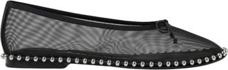 Alexander Wang Studded Trim Mesh Ballet Flats - Dames - Ballerinas - Zwart - 37 1/2 EU - Schoenen