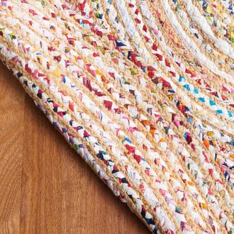 Safavieh Alfombra yute/algod&oacute;n beige/multicoloree 122 x 122 cm