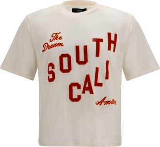 Amiri Mens T-Shirt South Cali Ivory Cotton T-Shirts And Polos