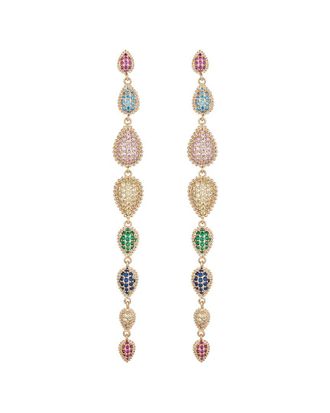 Eyecandy LA Eye Candy La Cz Sacha Long Dangle Earrings