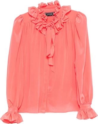 Styland Top con ruches - Rosa