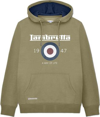 Lambretta Heren AW24 Target Hoodie (Kaki Groen)