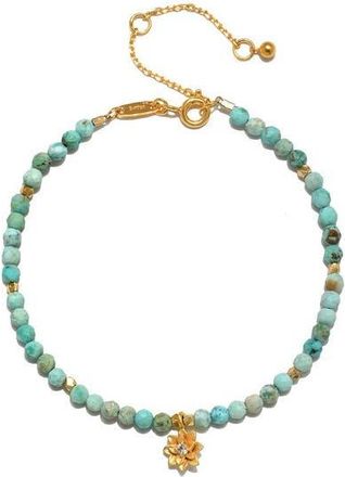 Satya Jewelry Turquoise Lotus December Birthstone Bracelet in Blue at Nordstrom