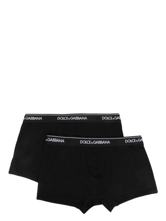 Dolce & Gabbana Set di 2 boxer con banda logo - Nero