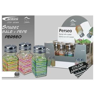 Trade Shop Trade Shop - Set 12 Pezzi Spargi Sale Perseo Contenitore Sale Pepe Spezie Vetro Colorato