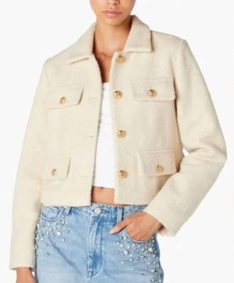 Blank NYC Boucl&eacute; Crop Shacket In Stay Icy