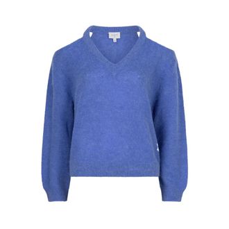 Dante6 Alpaca Open Shoulder Sweater Imany - Dames - Truien - Blauw - Maat: XS Wol