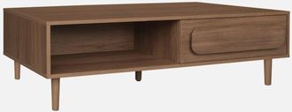 Sweeek Tavolino basso vintage effetto legno 1 cassetto