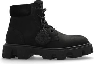 Moncler Peak City Enkellaarsjes - Heren - Veterlaarzen - Zwart - 41 EU - Leer - Schoenen