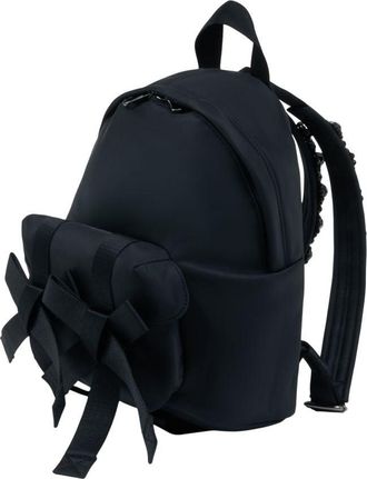 Simone Rocha Womens Bow Front Backpack W- Emb - Simone Rocha Synthetic Black Nylon Bags Backpacks