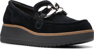 Clarks Zylah May Chain Loafer in Black Sde at Nordstrom Rack, Size 8.5