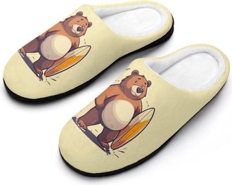 Generic California Surf Bear Mens Slippers Comfortable And Non-slip Cotton Slipper Shoe for House