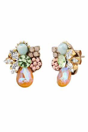 Tai Jewelry Womens Teardrop Mixed Bead Studs In Aqua