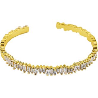 Panacea Cubic Zirconia Baguette Cuff Bracelet in Gold at Nordstrom Rack