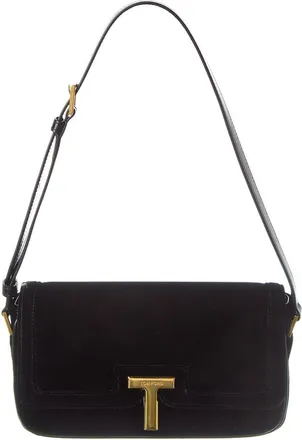 Tom Ford Leather & Velvet Shoulder Bag