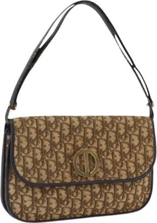 Dior Pre-owned Shoulder Bags, female, Beige, Size: ONE SIZE Pre-owned Trotter Canvas Shoulder Bag