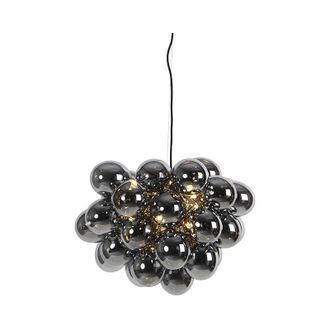 QAZQA Lampada a sospensione tavolo soggiorno uvas - Design - Vetro,Acciaio - Nero - Sfera Max. 8 x Watt - Qazqa