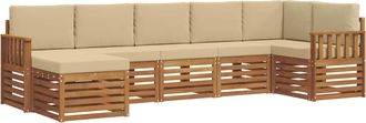 vidaXL Conjunto De Sof&aacute;s De Exterior 7 Uds. Natural Y Beige Vidaxl