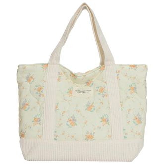 Generic Fiorky Quilted Shoulder Tote Bag Handbag Women Quilted Floral Tote Bag Fashion Shoulder Bag Patchwork Simple Shopping Bag Soft Large Capacity Floral P