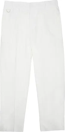 low brand Straight-cut White Pants with Minimalist Design