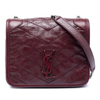 Saint Laurent Pre-owned Saint Laurent Crinkled Calfskin Niki Wallet on Chain Ladies AHXJL0A9ULLO143C